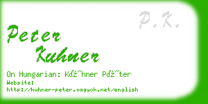 peter kuhner business card